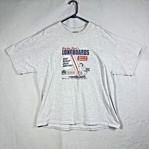 D Lab Mens XL Cotton Lucky Lous Longboards Grey T-Shirt